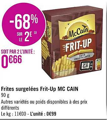 frites surgelées frit-up mc cain