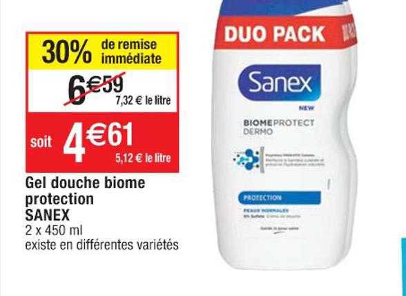 gel douche biome protection sanex