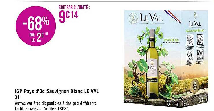 igp pays d'oc sauvignon blanc le val