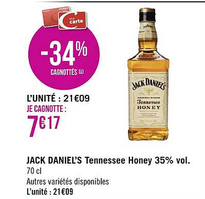 jack daniel's tennessee honey 35% vol.