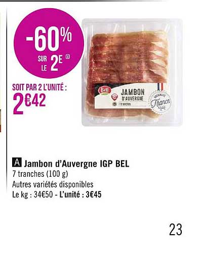 jambon d'auvergne igp bel