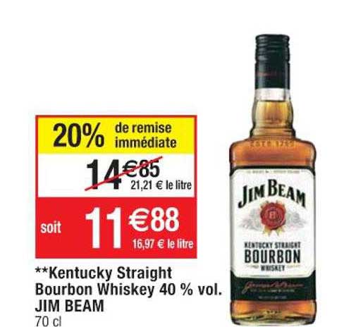 kentucky straight bourbon whiskey 40% vol. jim beam