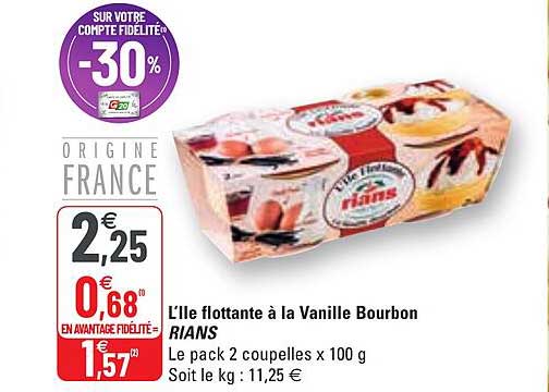 l'île flottante à la vanille bourbon rians