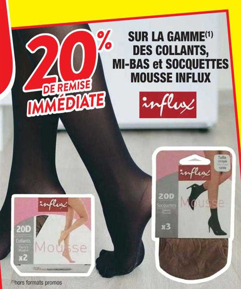 la gamme des collants, mi-bas et socquettes mousse influx
