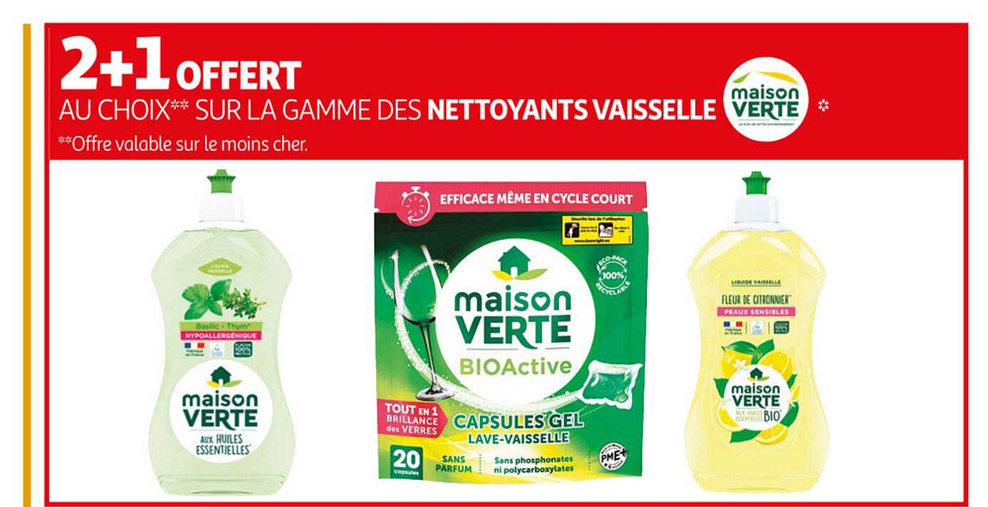 la gamme des nettoyants vaisselle maison verte