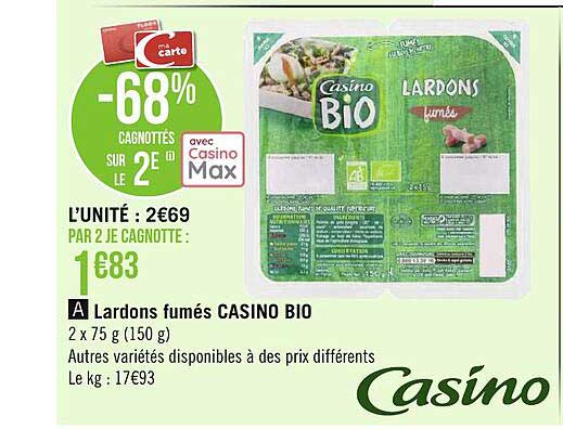 Lardons Fumés Casino Bio