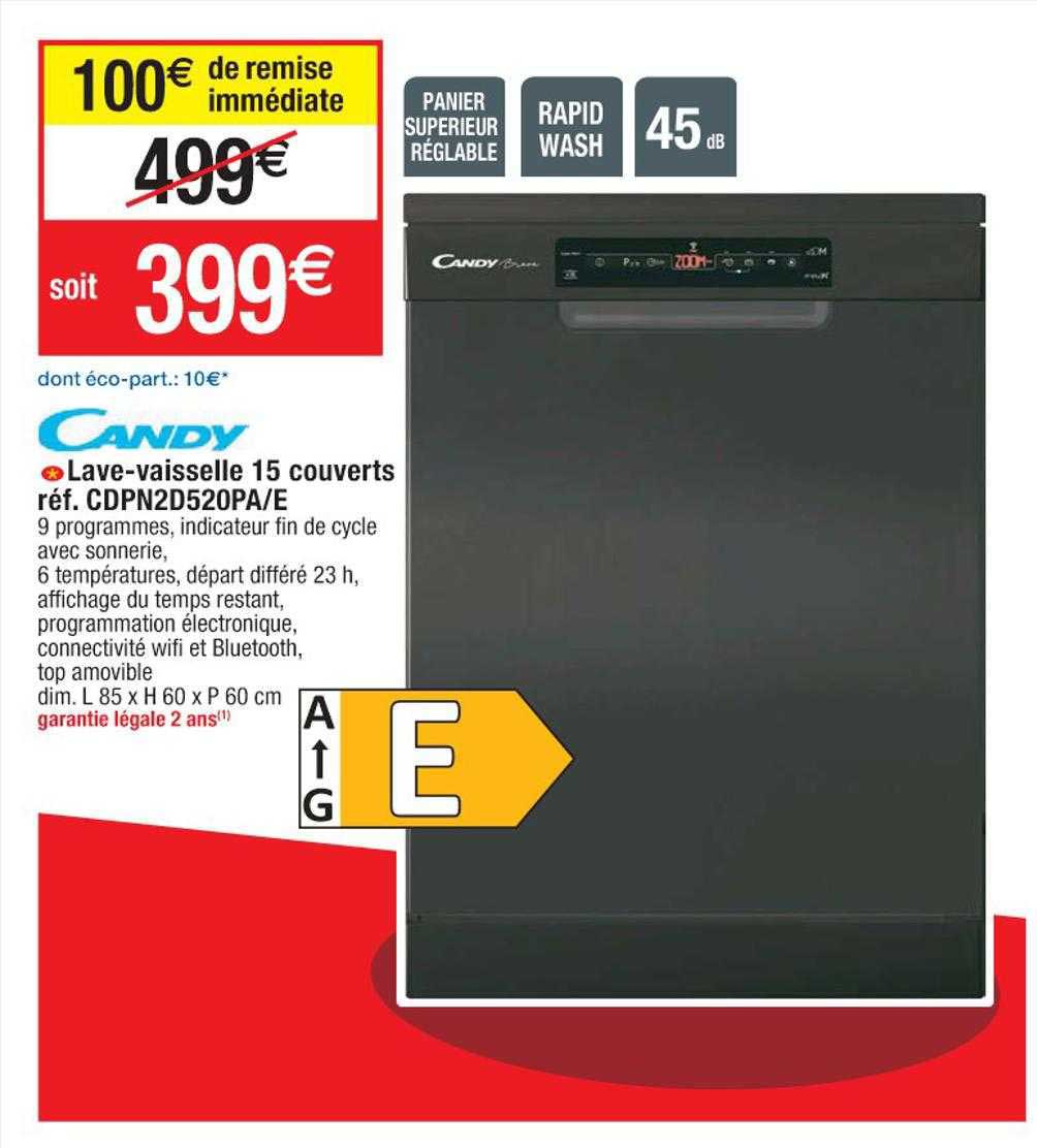 lave-vaisselle 15 couverts candy