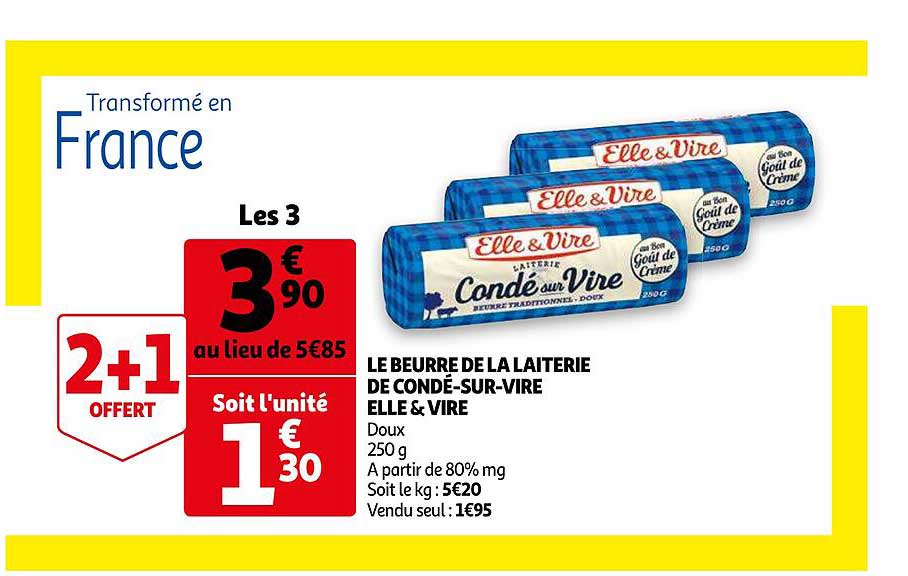 Le Beurre De La Laiterie De Condé-sur-vire Elle & Vire