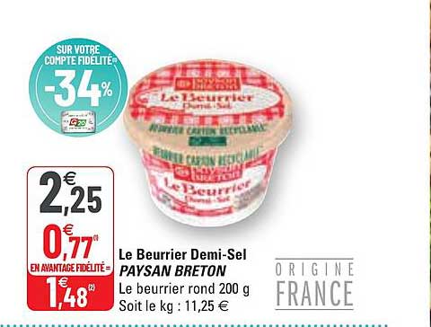 le beurrier demi-sel paysan breton