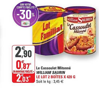 le cassoulet mitonné william saurin