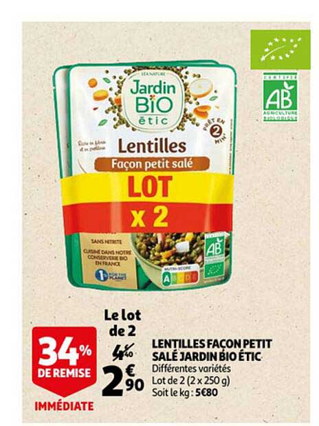 lentilles façon petit salé jardin bio étic