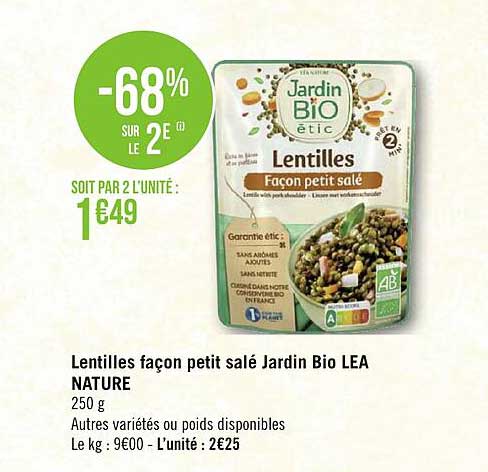 lentilles façon petit salé jardin bio léa nature