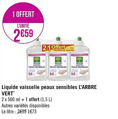 liquide vaisselle peaux sensibles l'arbre vert