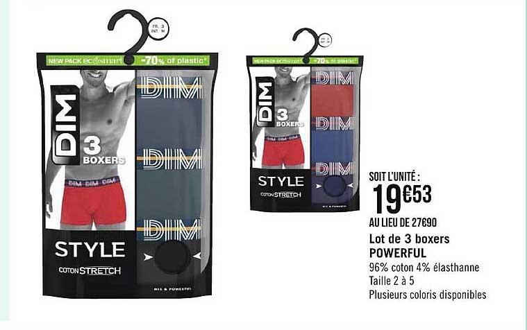 Lot De 3 Boxers Powerful