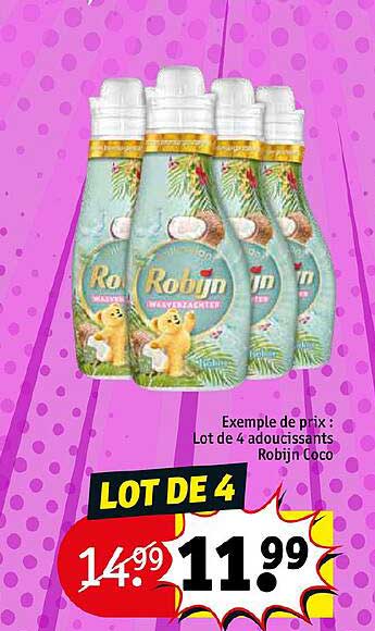 Lot De 4 Adoucissants Robijn Coco