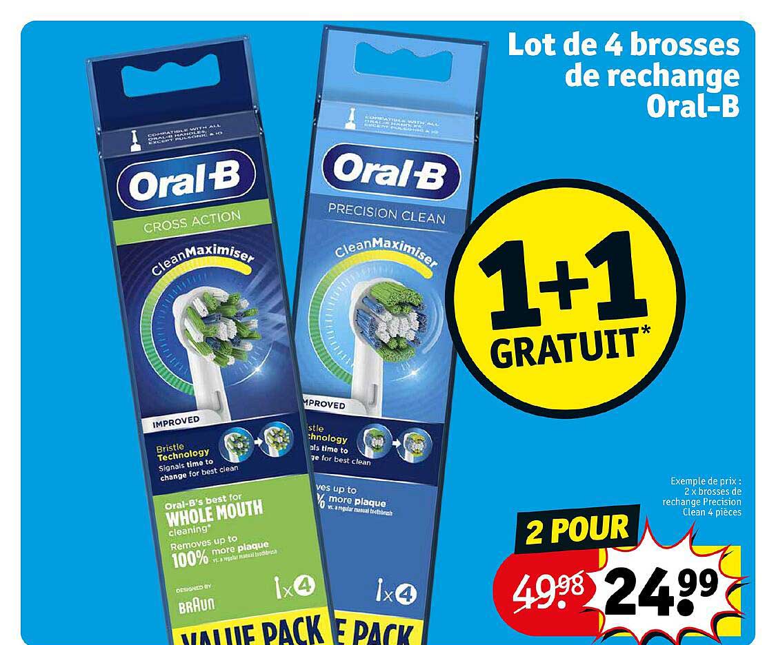lot de 4 brosses de rechange oral-b