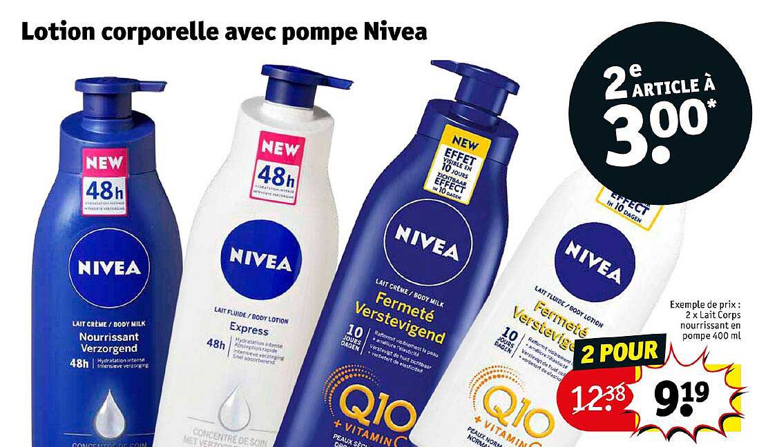 lotion corporelle avec pompe nivea