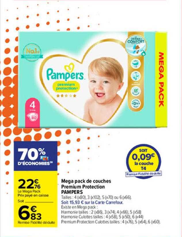 Méga Pack De Couche Premium Protection Pampers