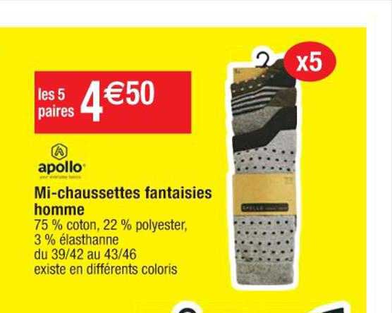 mi-chaussettes fantaisies homme apollo
