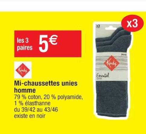 mi-chaussettes unies homme kindy