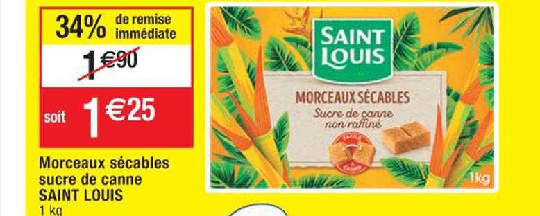 morceaux sécables sucre de canne saint louis