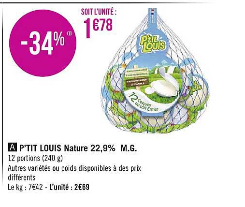 p'tit louis nature 22,9% m.g.