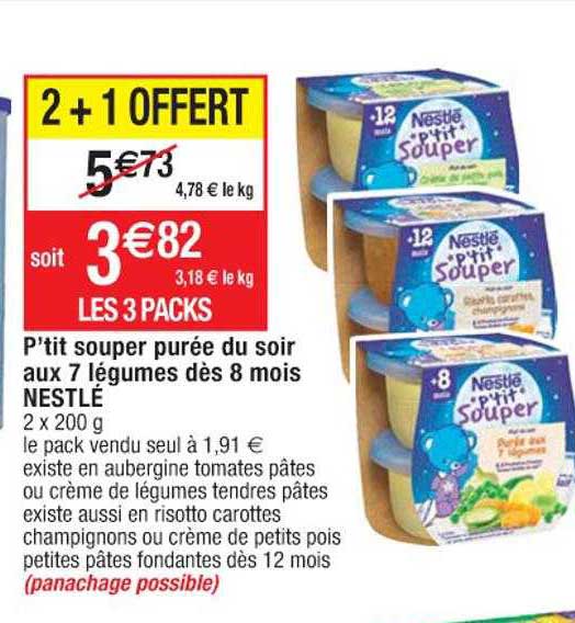 p'tit souper purée du soir aux 7 légumes dès 8 mois nestlé