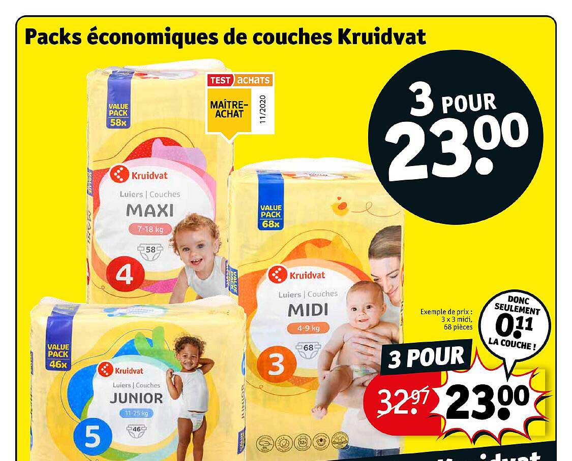 packs économiques de couches kruidvat