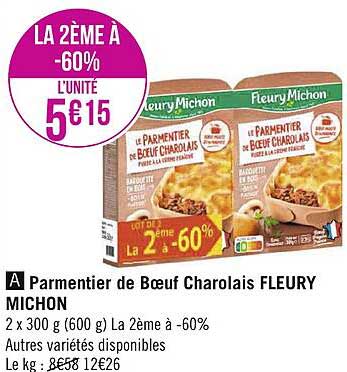 parmentier de bœuf charolais fleury michon