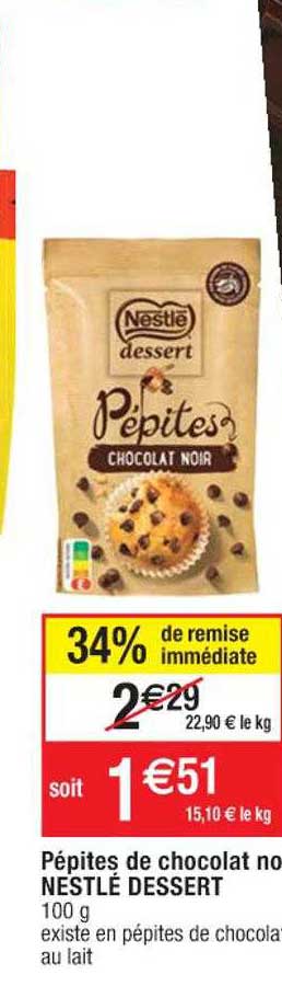 Pépites De Chocolat Noir Nestlé Dessert