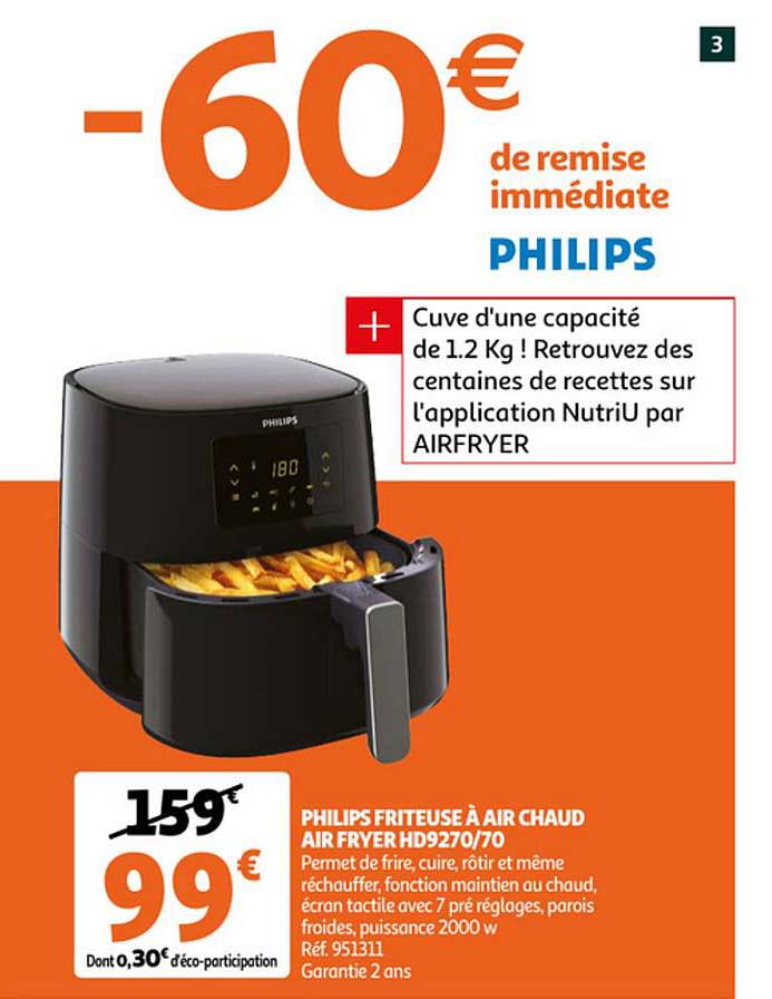 philips friteuse à air chaud air fryer hd9270-70