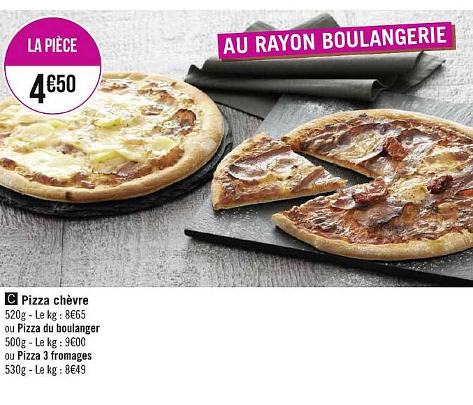 pizza chèvre ou pizza du boulanger ou pizza 3 fromages