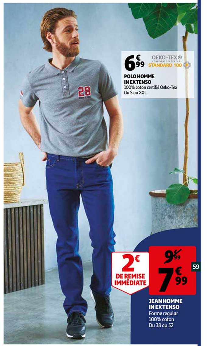 polo homme in extenso, jean homme in extenso