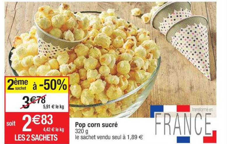 pop corn sucré