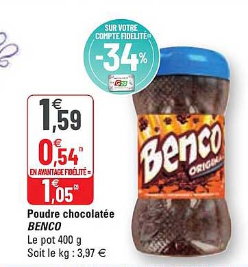 poudre chocolatée benco