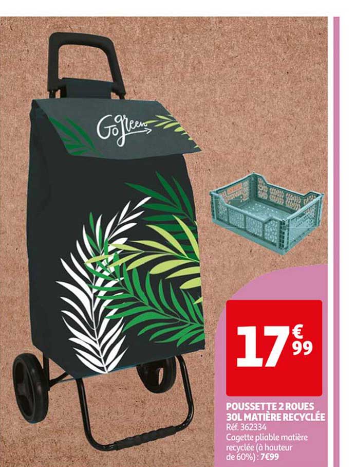 poussette 2 roues 30l matière recyclée