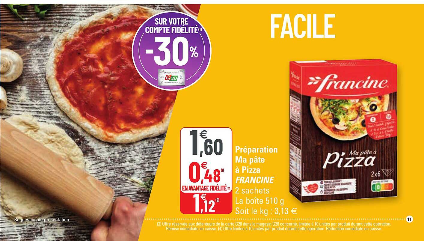 Préparation Ma Pâte à Pizza Francine