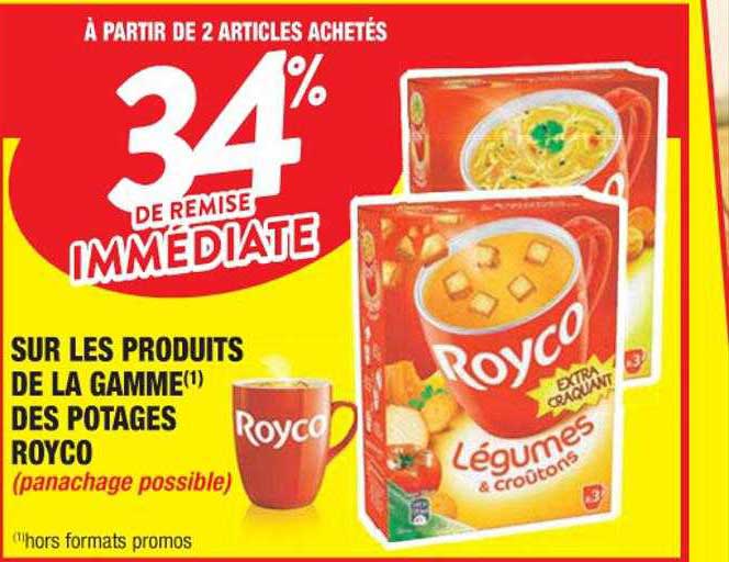 produits de la gamme des potages royco