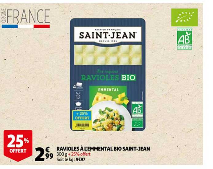 Ravioles à L'emmental Bio Saint-jean