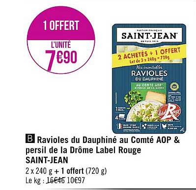 ravioles du dauphiné au comté aop & persil de la drôme label rouge saint-jean