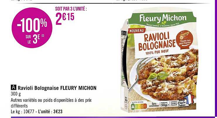 ravioli bolognaise fleury michon