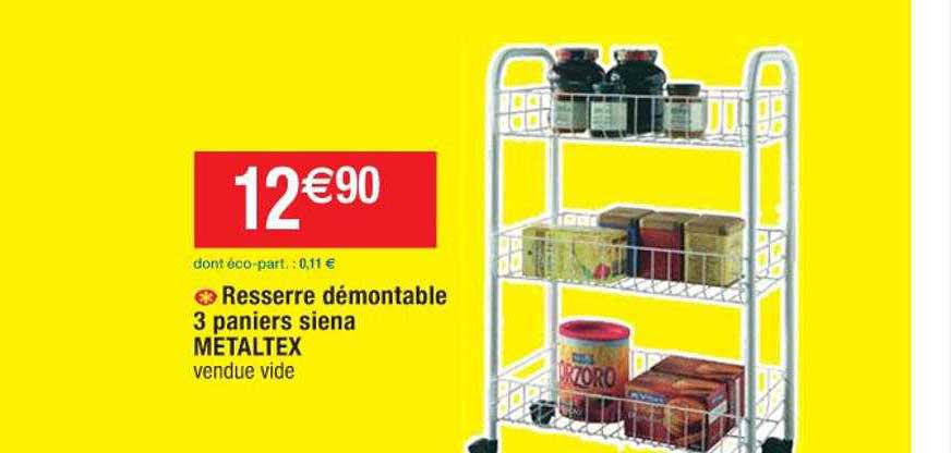 Resserre Démontable 3 Paniers Siena Metaltex