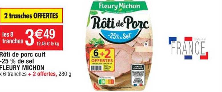 rôti de porc cuit -25% de sel fleury michon