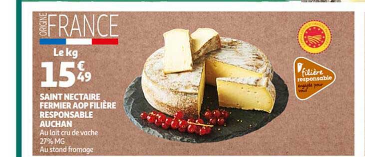 saint nectaire fermier aop filière responsable auchan