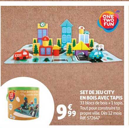 Set De Jeu City En Bois Avec Tapis