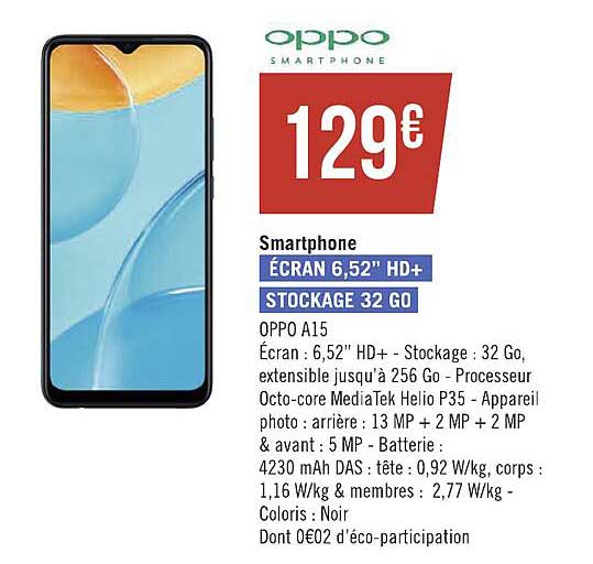 Smartphone Oppo A15