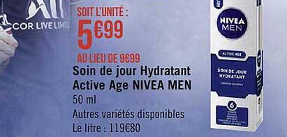 Soin De Jour Hydratant Active âge Nivea Men