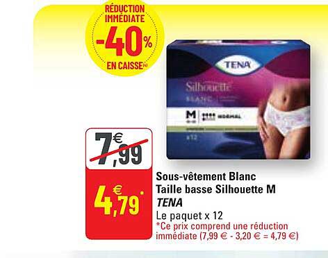 sous-vêtement blanc taille basse silhouette m tena