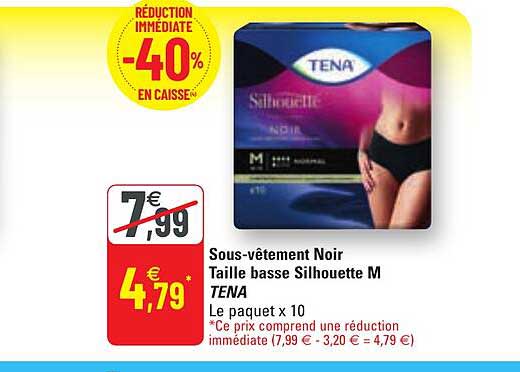 sous-vêtement noir taille basse silhouette m tena