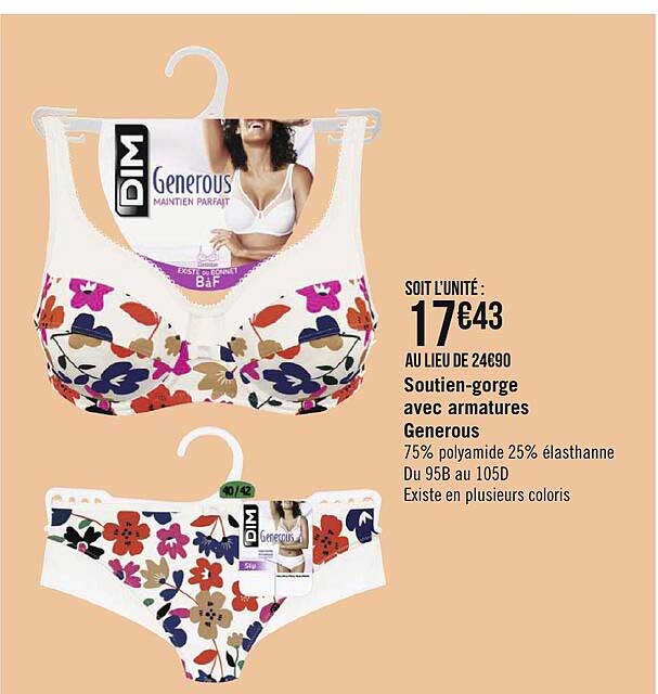 soutien-gorge avec armatures generous